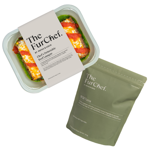 Beef Lasagne Dining Package (Meals & Wild Tuna Biscuits)